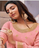 Charming Pink Color Dola Jacquard Designer Salwar Suit