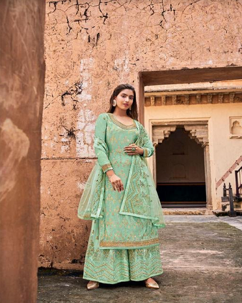 Beautiful Dola Jacquard Designer Salwar Suit for Special Occasion