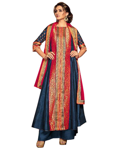 Designer Nevy Blue Palazzo Suit