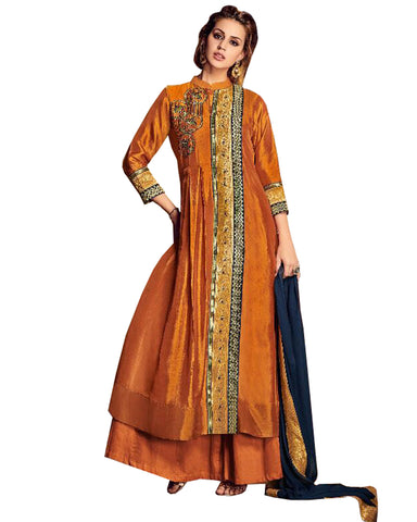 Designer Gold Palazzo Suit