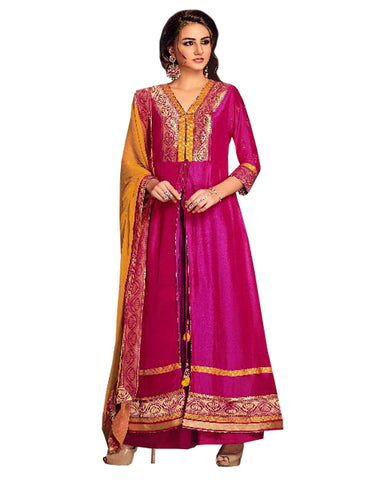 Designer Pink Palazzo Suit