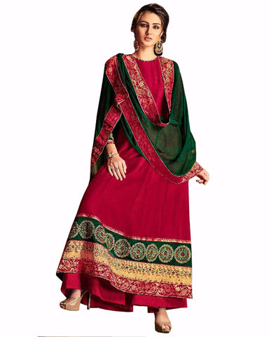 Designer Magenta Palazzo Suit