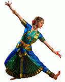 Royal Blue & Green Bharatnatyam Dance Dress
