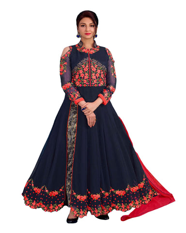 Party Wear Navy Georgette Salwar Suit
