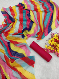 Beautiful Multi Color Soft Georgette Leriya Print Saree with Sequins Work