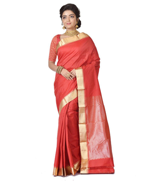 Red Kanjivarm Silk Saree