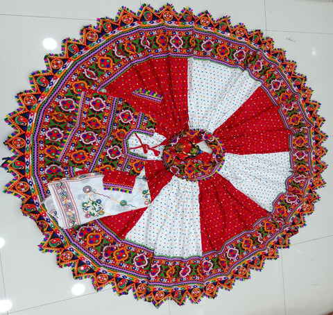 Navratri Special Red & White Color Traditional Chaniya Choli
