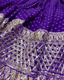 Gorgette Digital Print Lehengha Choli w/Dupata Purple Embroidery Sequence set
