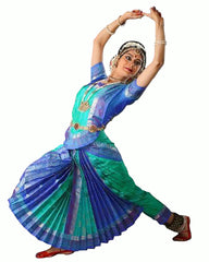Blue & Sea Green Bhatatnatyam Dance Dress Blue & Sea Green Bhatatnatyam Dance Dress