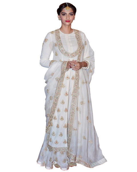 Sonam Kapoor's Off White Georgette Anarkali Suit