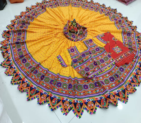 Navratri Special Yellow Color Traditional Chaniya Choli