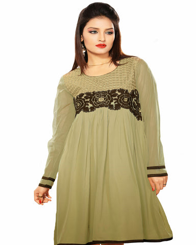 Trendy Look Olive Color Midi