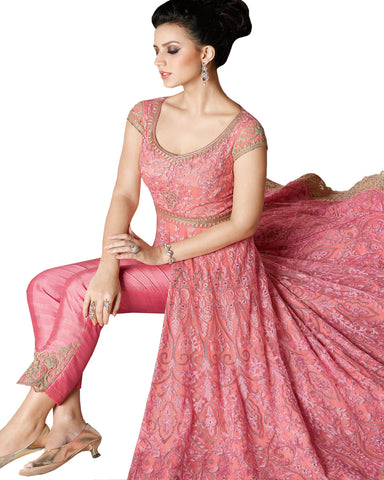 Pink Designer Palazzo Suit