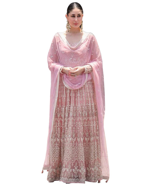 Kareena Kapoor Pink Net Anarkali Suit