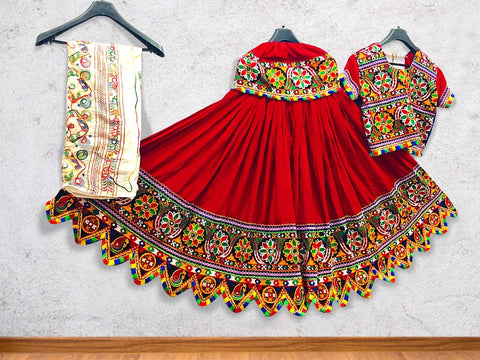 Navratri Special Red Color Traditional Chaniya Choli