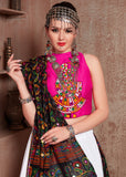 Navratri Special White Black and Pink Designer Lehenga Choli