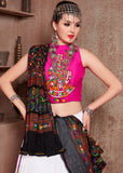 Navratri Special White Black and Pink Designer Lehenga Choli