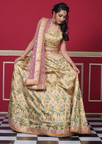 Beautiful Lime Yellow Color Designer Lehenga Choli