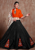Navratri Special Black and Orange Designer Lehenga Choli