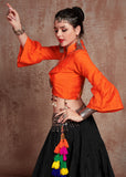 Navratri Special Black and Orange Designer Lehenga Choli