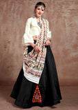 Navratri Special Black and White Taffeta Silk Designer Lehenga Choli