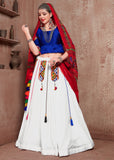 Navratri Special White and Blue Designer Lehenga Choli