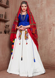 Navratri Special White and Blue Designer Lehenga Choli