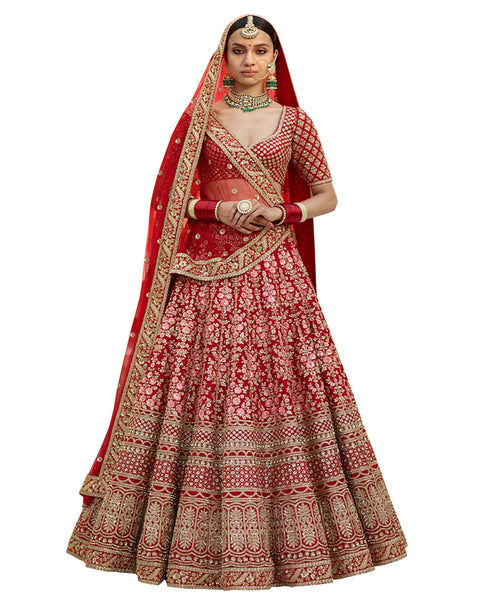 Red Color Bridal Lahengha
