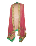 Pink Colored Partywear Embroidered Net Lehenga Choli