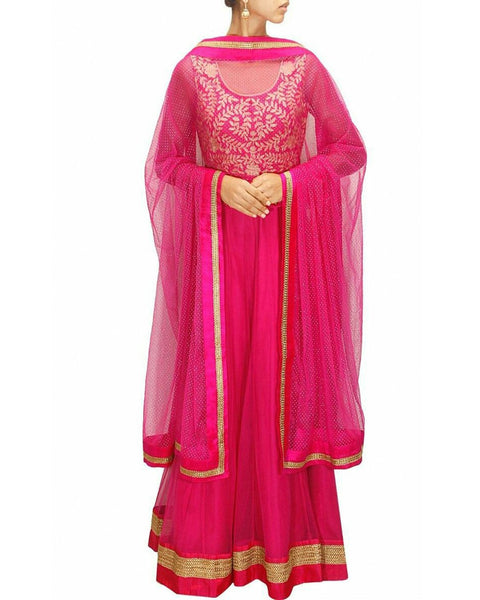 Pink Color Gota Patti Anarkali Gown