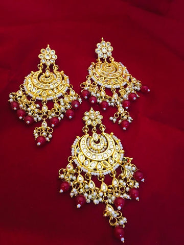 Pink And Silver Penant With Earrings