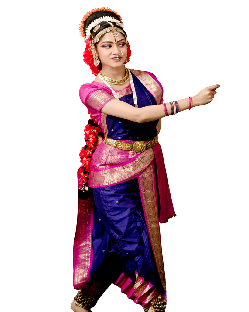 YELLOW BLUE 40 Inchs Pant Length Kuchipudi Dance Costume Art Silk  Dharmavaram Kanchi Classical Dance Jewelry - Etsy
