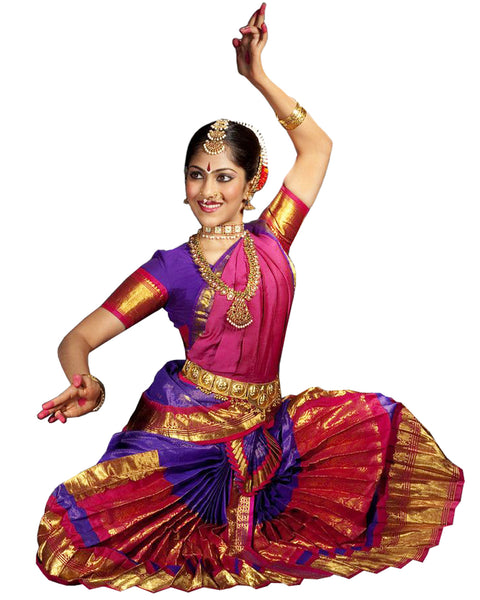 Pink And Purple Classical Dance Bharatanatyam Dress