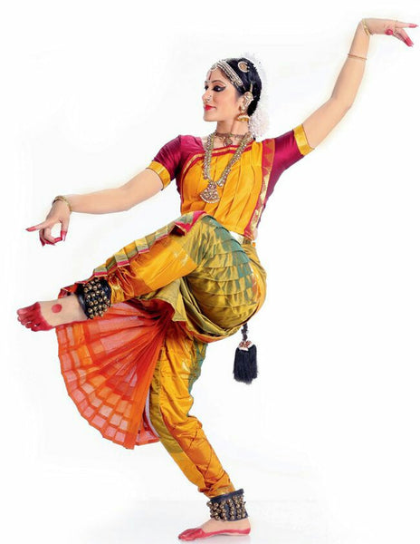 Yellow And Magenta Classical Dance Bharatanatyam Dress