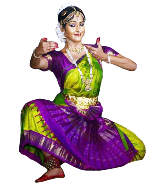 Purple And Green Classical Dance Dress