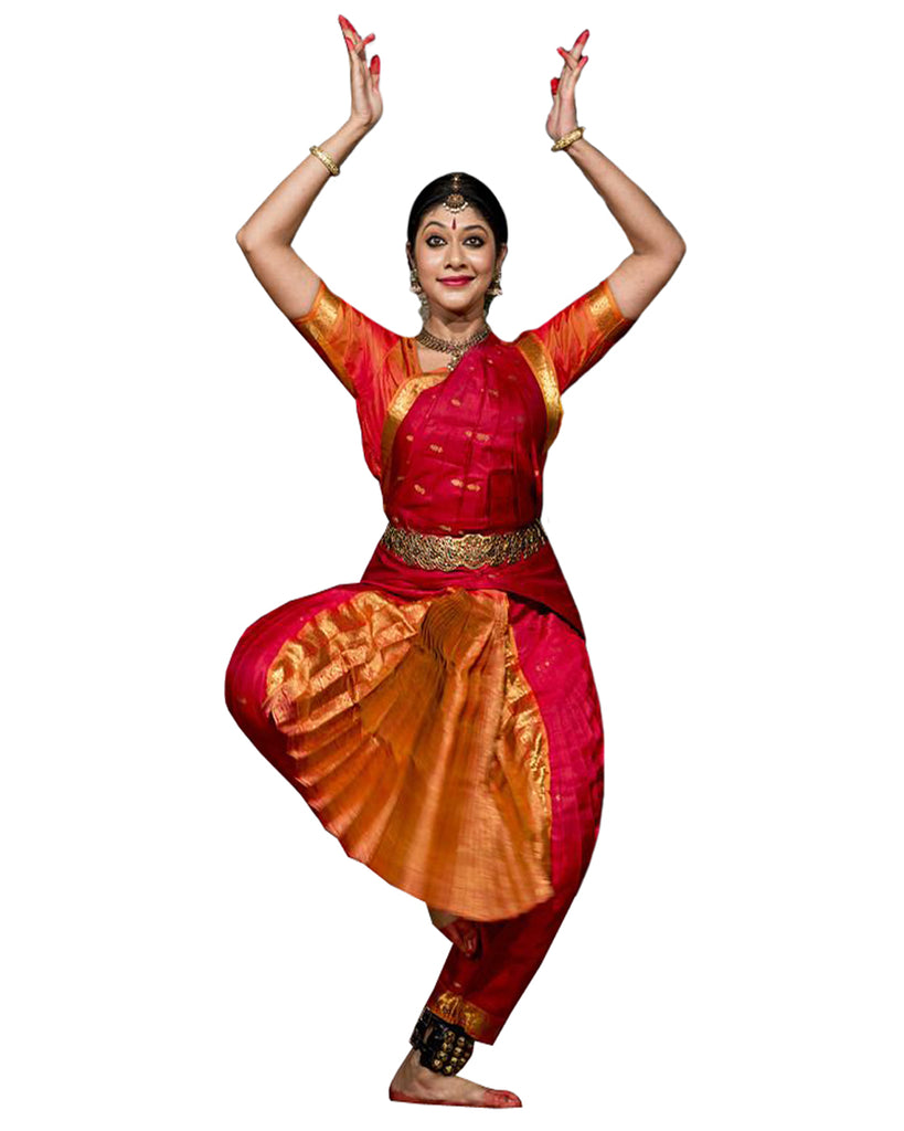 Red And Yellow Classical Dance Dress – Sulbha Fashions
