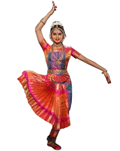 Shade Blue And Peach Classical Dance Dress