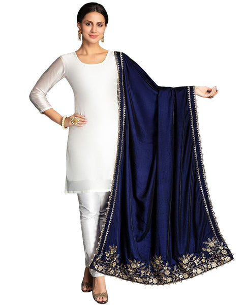 Designer White And Navy Color Pakistani Suit
