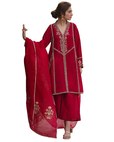 Designer Red Color Pakistani Suit