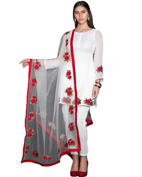 Designer White Color Pakistani Suit