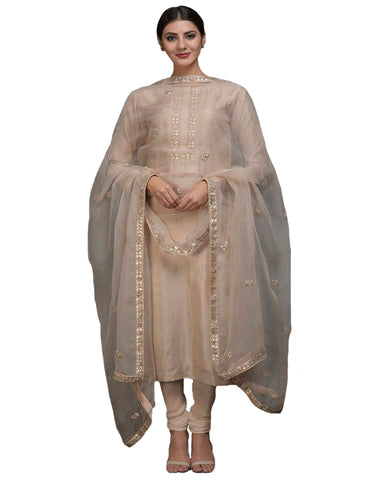 Designer Beige Color Pakistani Suit
