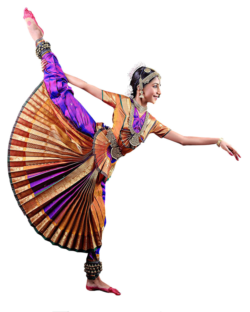 purple bharatanatyam dress colour combinations Bharatanatyam Costume: 2 Fan 3 Pleats Pure Silk Double Shade