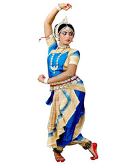 Blue And Cream Classical Dance Dress