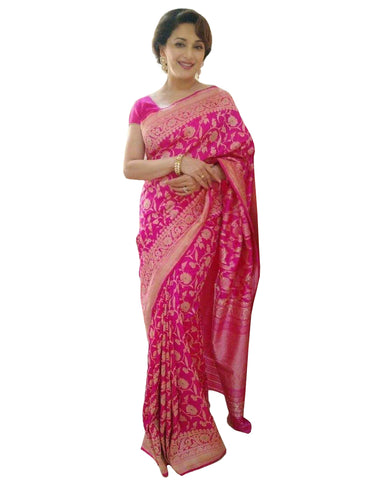 Madhuri Dixit's Pink Banarasi Saree
