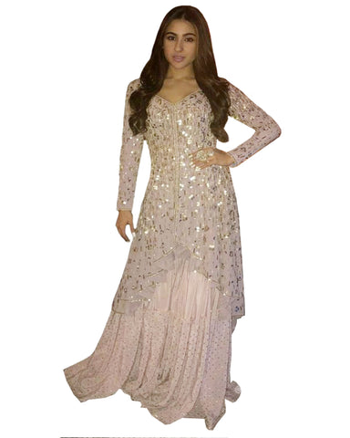 Demanding Light Pink Colored Partywear Palazzo Suit