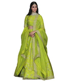 Alia Bhatt Light Green Color Silk Lehenga