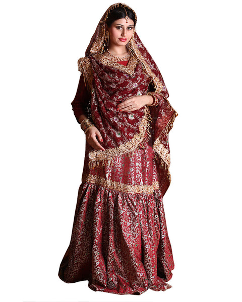 Bright Maroon Gharara