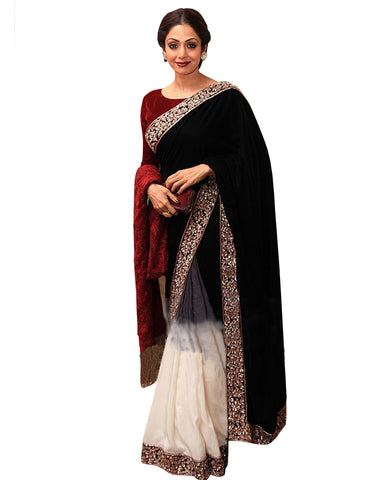 Sri Devi chiffon & velvet saree