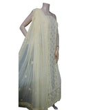 Light Yellow Color Chikankari With Mukaish Work And Pure Georgette Fabric Suit