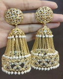 Golden Kundan Stone Earring Set